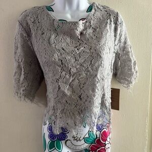 Chance or Fate Lace Blouse in Gray